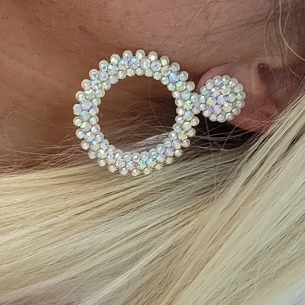 SPARKLE DROP HOOP ILLUSION EARRINGS